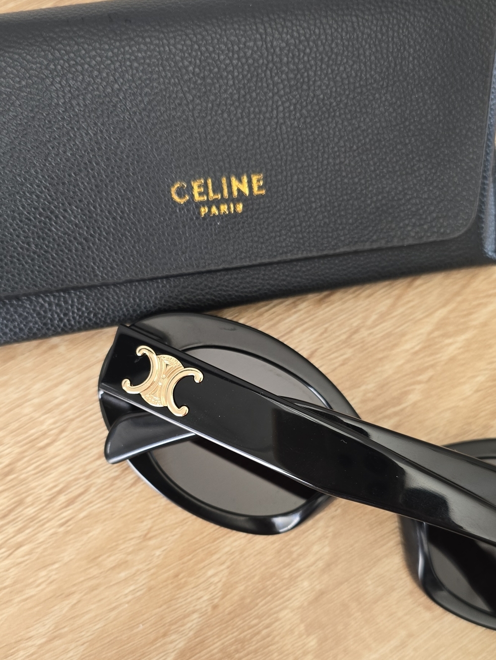 Celine Black Sunglasses with Gold Triomphe